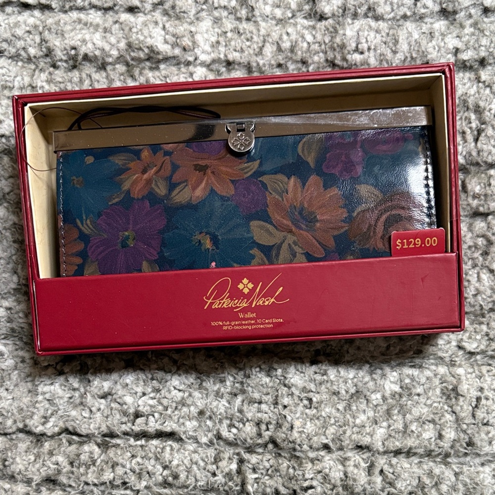 Patricia Nash Blue and Purple Floral wallet